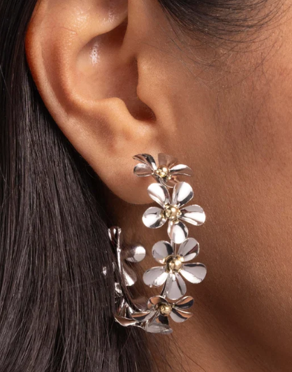 Floral Flamenco - Silver ♥ Earrings