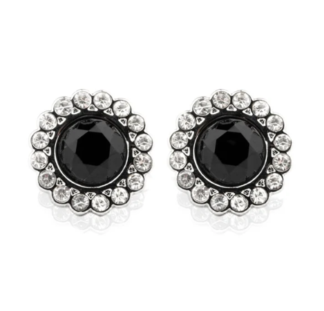 Floral Glow - Black ♥ Post Earrings