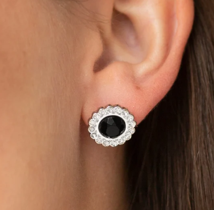 Floral Glow - Black ♥ Post Earrings
