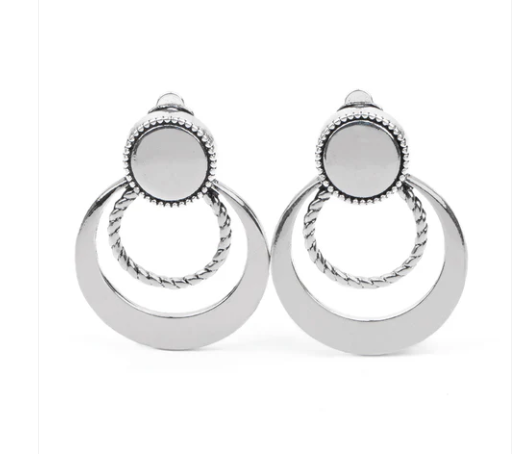 Refined Ruffles - Silver CLIP ON