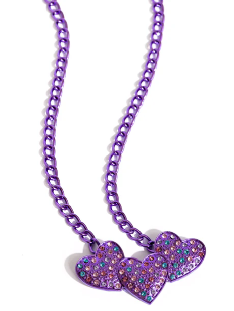 Low-Key Lovestruck NECKLACE & BRACELET SET - Purple