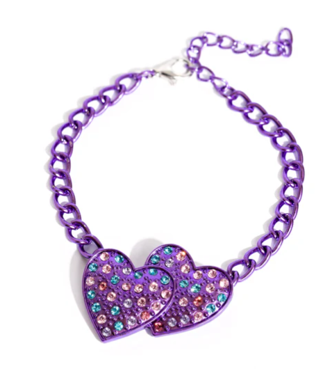 Low-Key Lovestruck NECKLACE & BRACELET SET - Purple