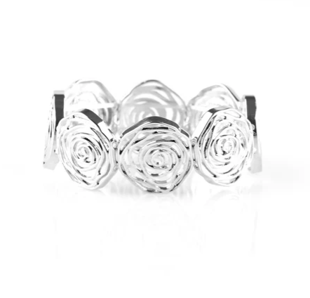 Rosy Rosette - Silver 2pc set