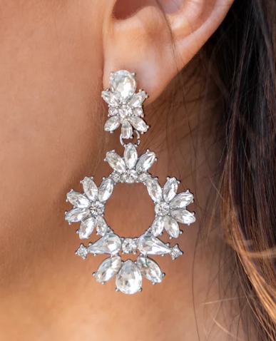 Leave them Speechless - White ♥ Post Earrings