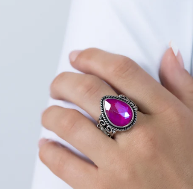 Scintillating Swirl Pink Ring