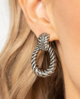 Roping Rodeo Silver CLIP ON