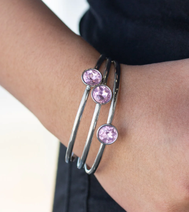 Be All You Can BEDAZZLE - Pink Bangles