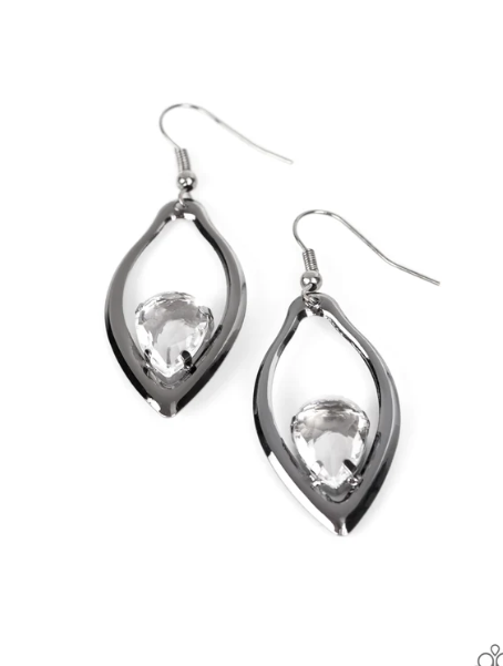 Beautifully Bejeweled - Black ♥ Earrings